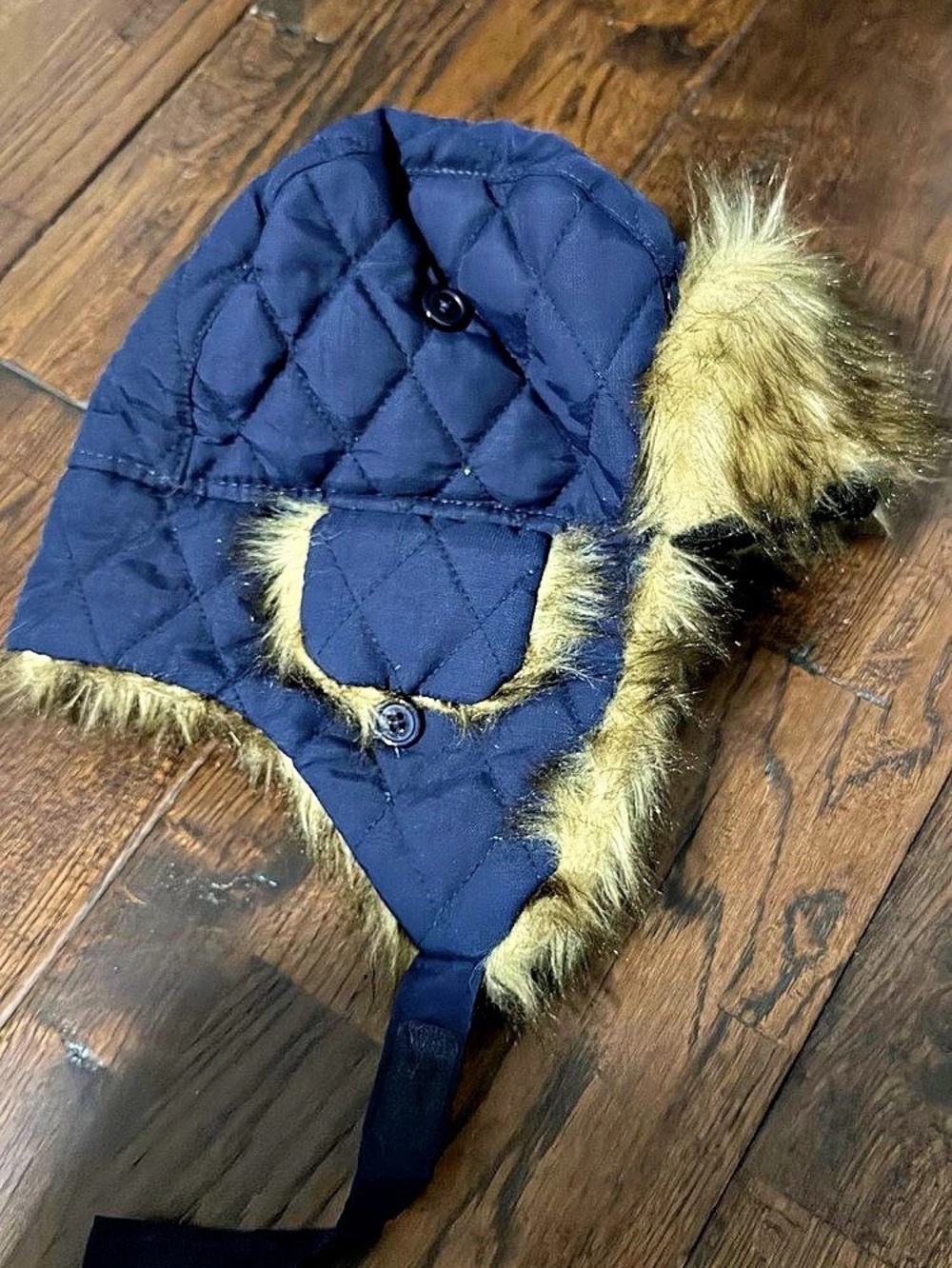 The Children's Place Boys Trapper Hat Blue & Brown Large (8+)